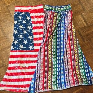 2 Colorful Patterned Women's Skirts